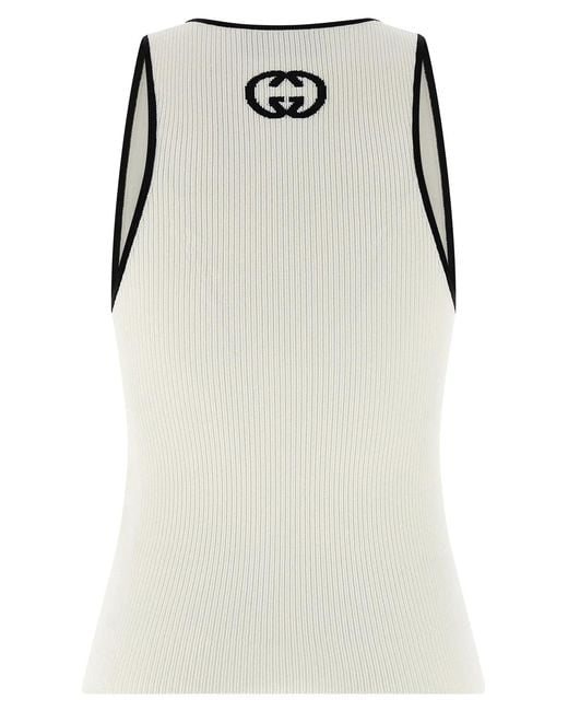 Gucci Gray 'Incrocio Gg' Tank Top