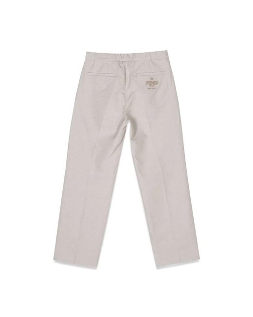 Fendi White Plain Pants