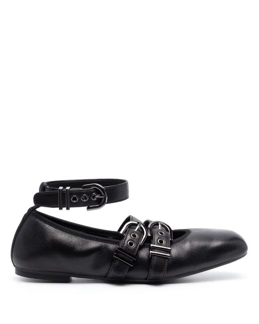 Stuart Weitzman Black Leather Ballerina Shoes