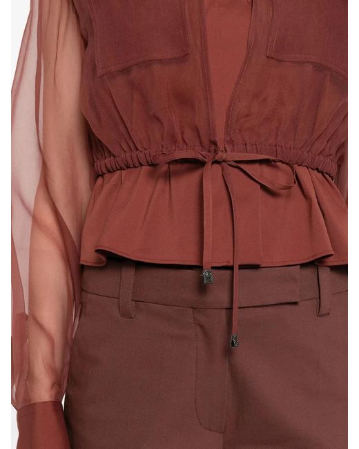 Brunello Cucinelli Red Cotton Polyamide Silk Shirt