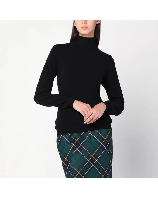 Moschino Black Turtleneck Sweater With Crossed Details