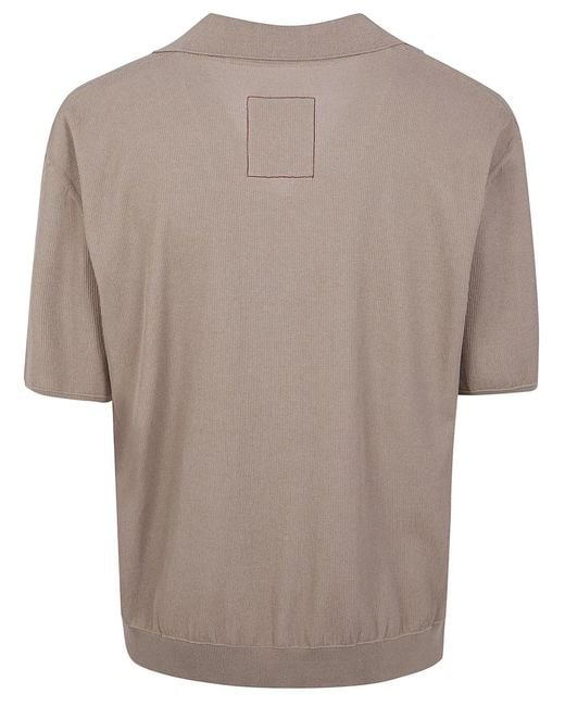 Uma Wang Brown Short "Rib Crepe" Polo for men