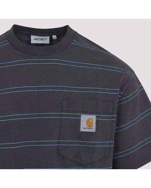 Carhartt Blue Stripe Graphite Cotton T-Shirt for men