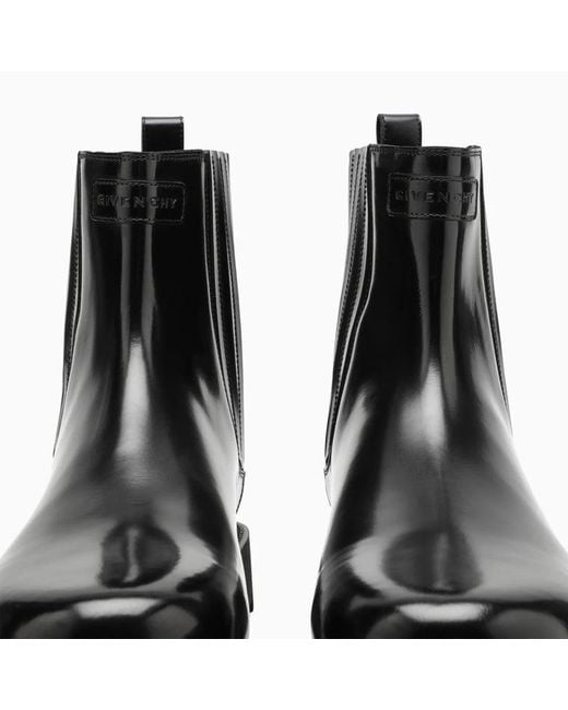 Givenchy Black Brushed Leather Chelsea Boots for men