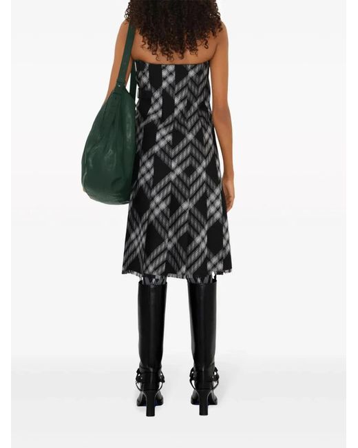 Burberry Black Check Kilt Style Dress