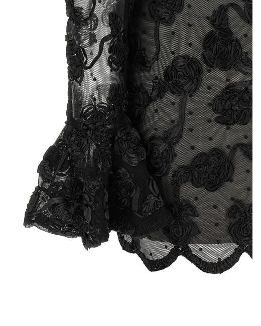 ROTATE BIRGER CHRISTENSEN Black Rotate Birger Christensen 'Flower Mesh' Dress