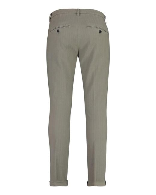 Dondup Gray Gaubert Cotton Chino Trousers for men