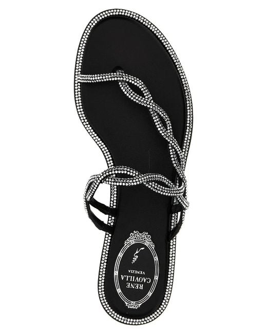 Rene Caovilla Black 'Braid' Sandals