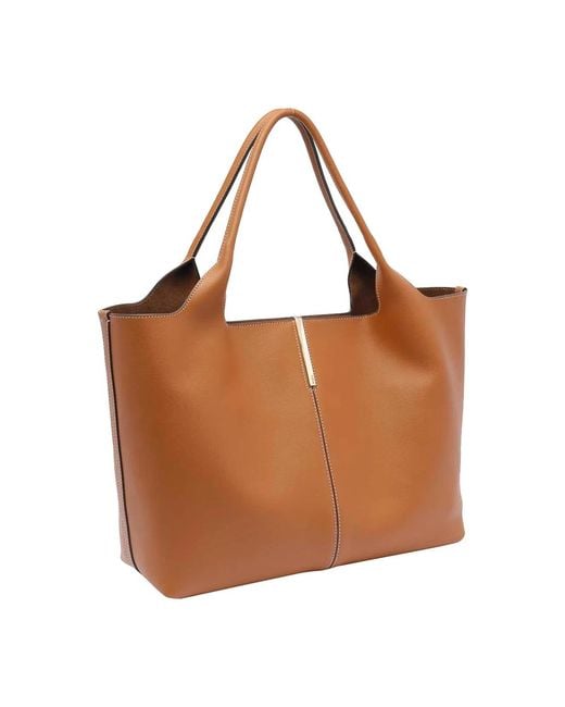 Tod's Brown Calfskin Shoulder Bag