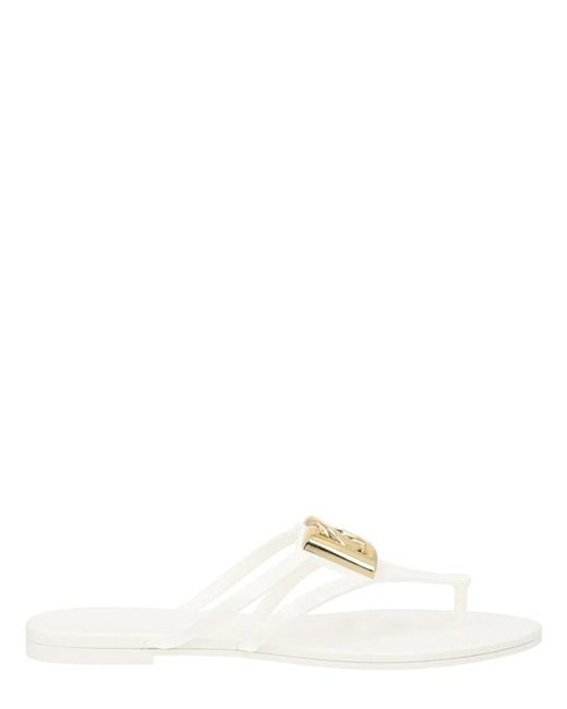 Dolce & Gabbana White Dolce & Gabbana Slide With Logo