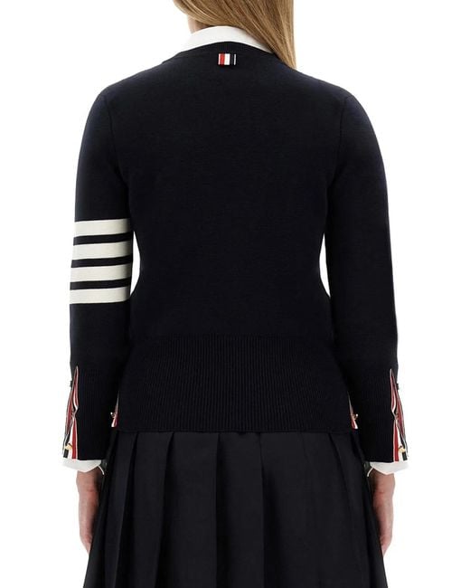 Thom Browne Black Maglia Punto Milano Con 4 Bar