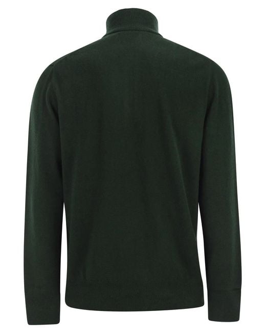 Polo Ralph Lauren Green Wool Pullover With Half Zip for men