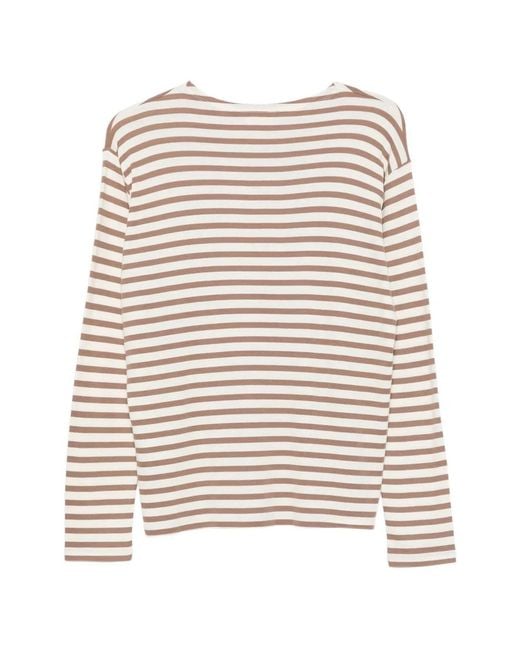 Closed White Striped Cotton Blend T-Shirt