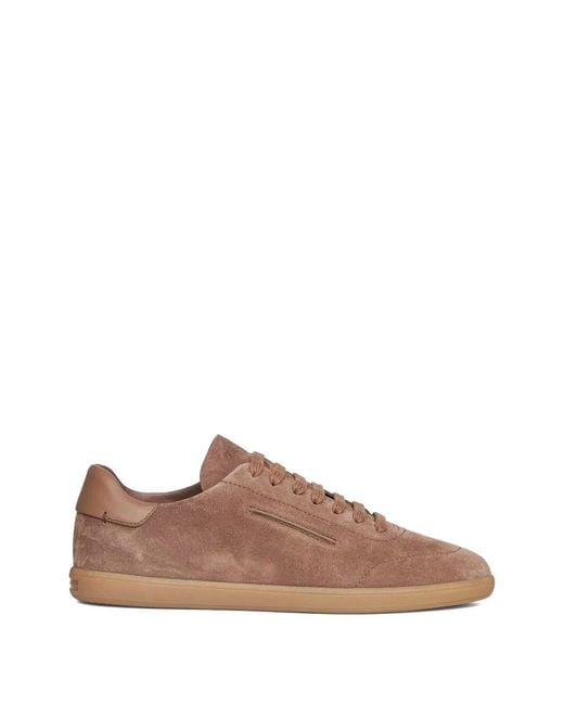 Zegna Brown Leather Sneaker for men