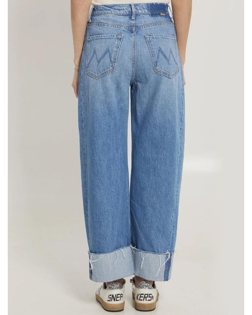 Mother Blue The Half-Pipe Ankle Cuff Fray Jeans
