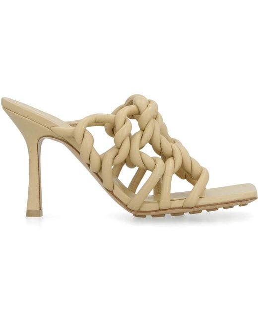 Bottega Veneta Metallic Stretch Leather Mules
