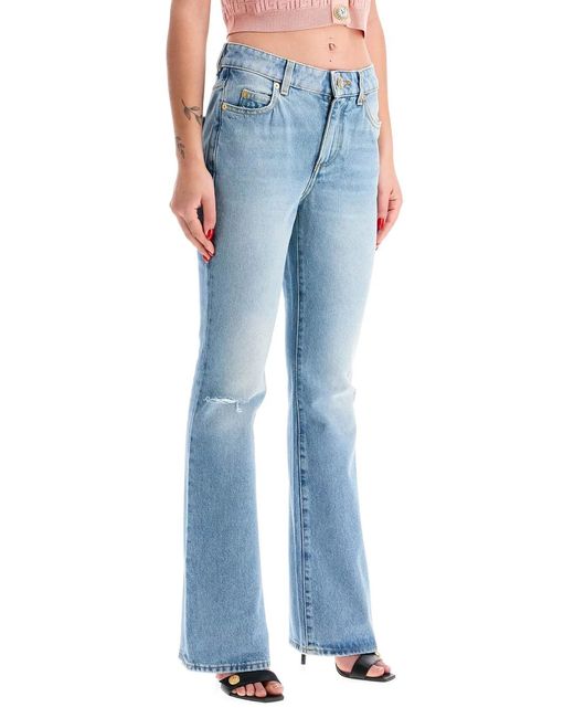 Balmain Blue Mid-Rise Flare Jeans