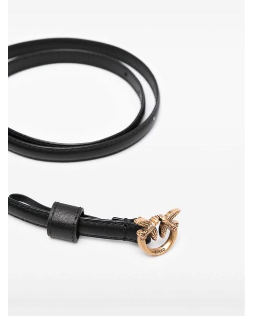 Pinko Black Leather Waist Belt