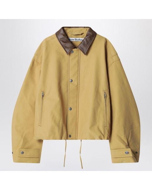 Acne Multicolor Twill Bomber Jacket Sand