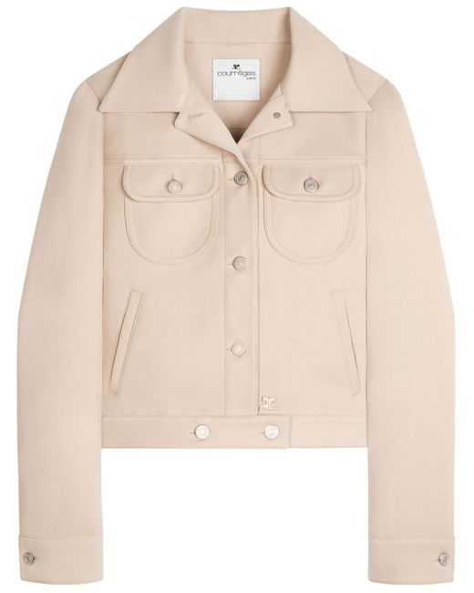 Courreges Natural Signature Twill Trucker Jacket