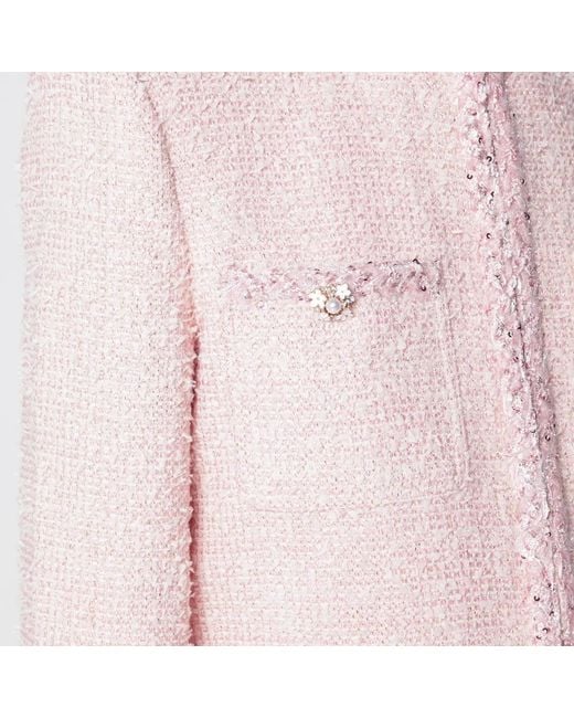 Self-Portrait Pink Bouclé Jacket