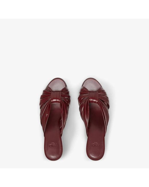 Fendi Brown Slide Nappa Lucida