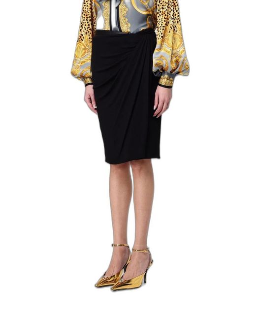 Versace Black Skirt Responsible Stretch Crepe Jersey