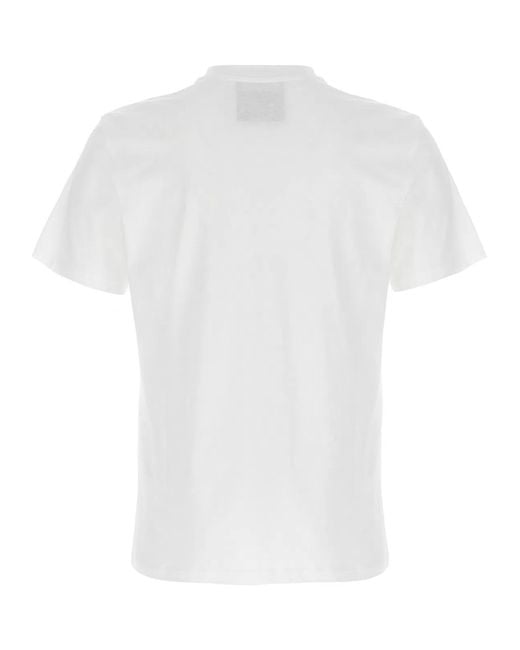Moschino White Logo Embroidery T-Shirt for men
