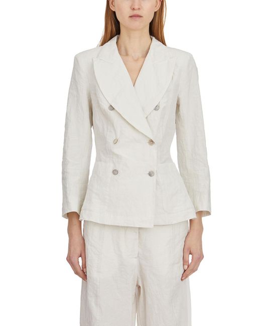 Masnada White Double Breasted Jacket
