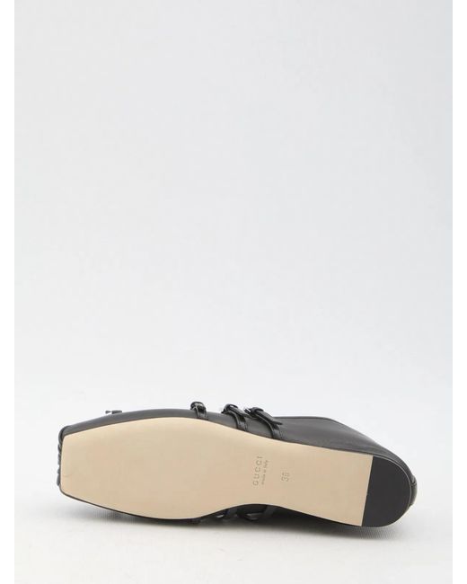 Gucci White Leather Ballerinas