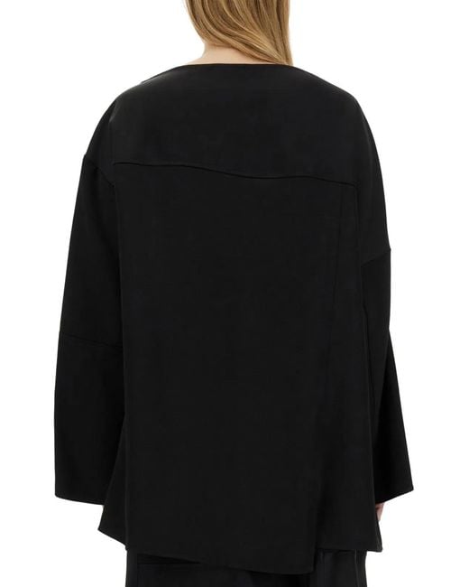 Jil Sander Black Asymmetrical Top