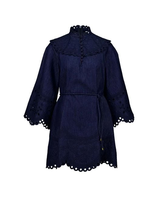 Zimmermann Blue Mahon Denim Mini Dress