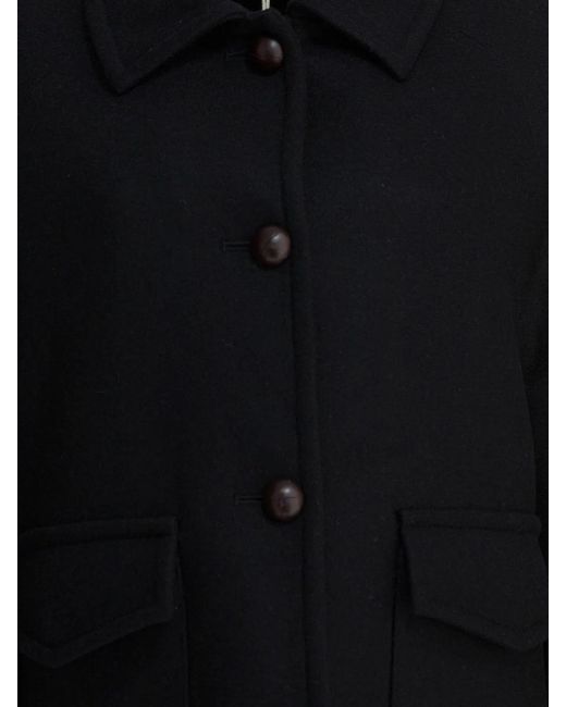 Circolo 1901 Black Wool Double-Breasted Coat
