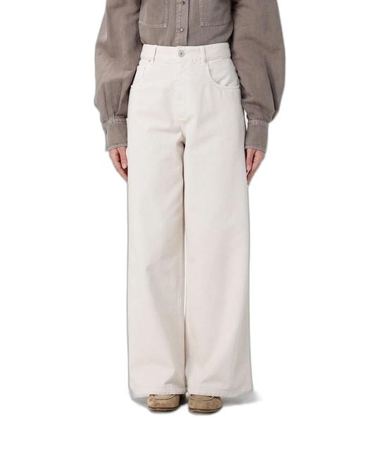 Brunello Cucinelli White Relaxed Trousers