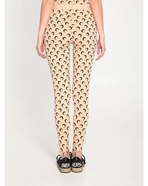 MARINE SERRE Natural Moon Printed Jersey Leggings