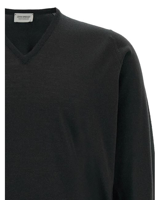 John Smedley Black 'Bobby' Pullover for men