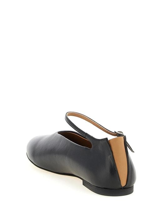 Jil Sander Black 'Elyss' Ballet Flats