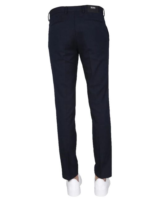 Boss Blue Regular Fit Trousers for men