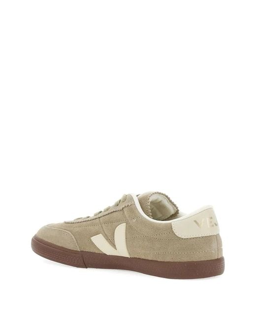 Veja Brown Cream Leather Flat Shoes for men