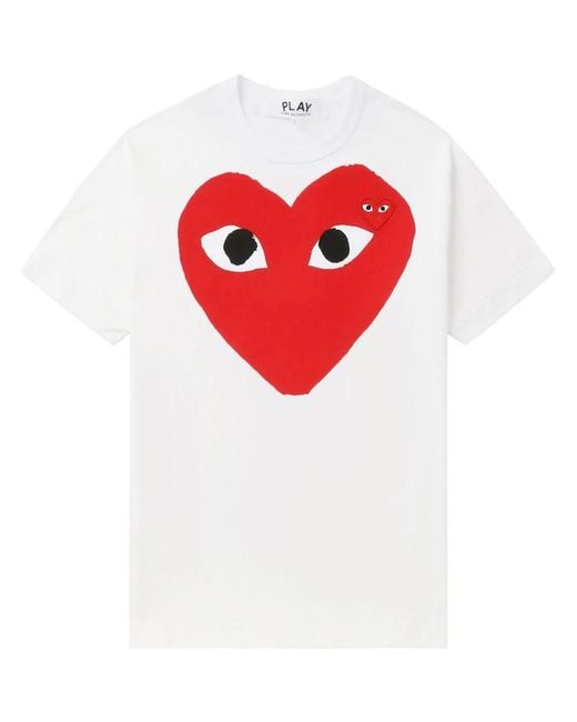 COMME DES GARÇONS PLAY Red Cotton T-Shirt for men