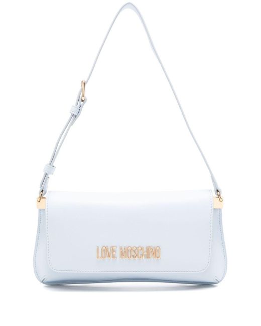 Love Moschino White Logo-Lettering Shoulder Bag