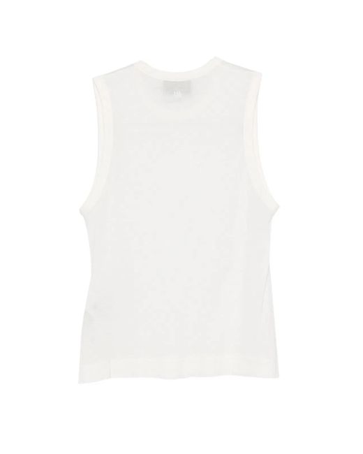 AMI White Cream Cotton Ami Coeur Tank Top