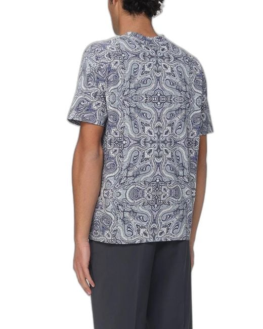 Etro Gray T-Shirt Roma for men