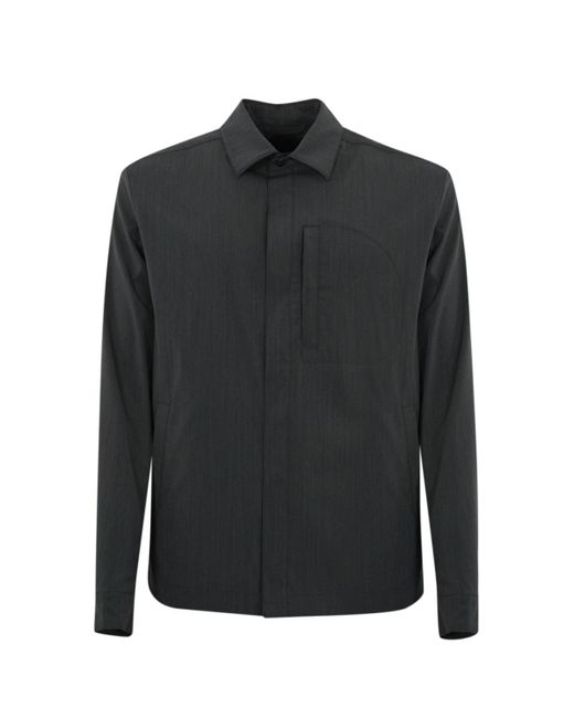 Herno Black Shirt Jacket Tech Woven for men