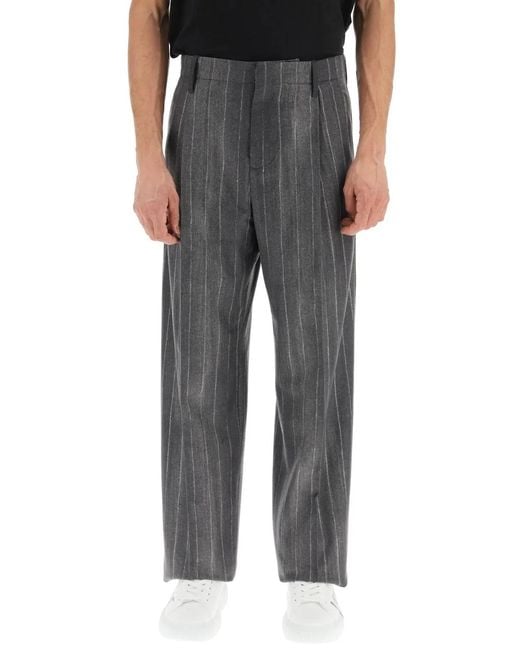 Versace Gray Printed Wool Pant for men