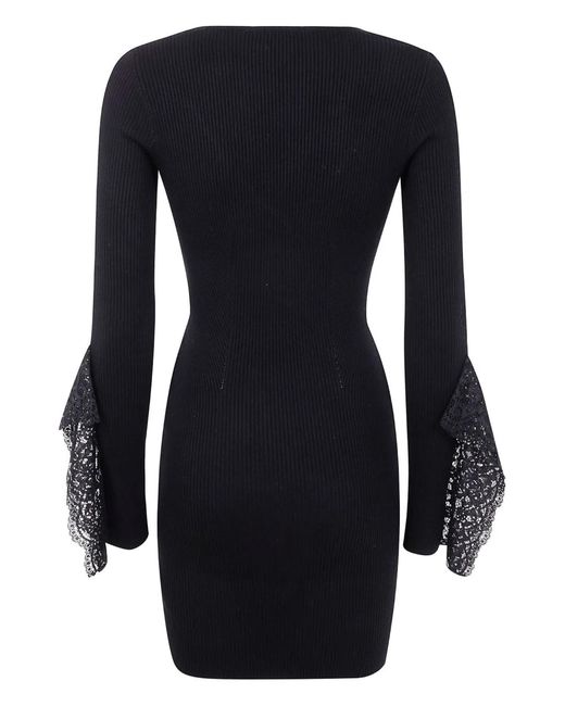Blumarine Black Keyhole Rear Asymmetric Dresses