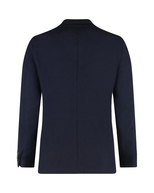 Boss Blue Double-Breasted Wool Jacket for men
