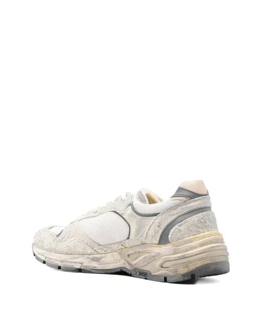 Golden Goose Deluxe Brand White "Running Dad" New Net And Suede Upper Leather Star And Heel Suede Spur Sneakers for men