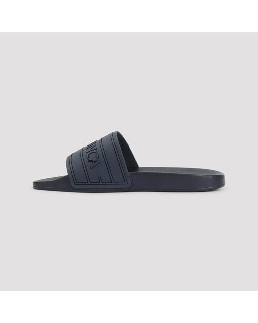 Casablanca Blue Logo-Embossed Sliders for men
