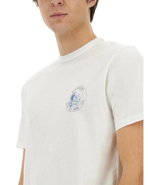 Woolrich White T-Shirt With Print for men